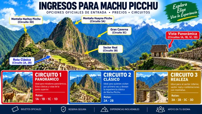 Entradas a Machu Picchu: Precios de entrada y circuitos oficiales